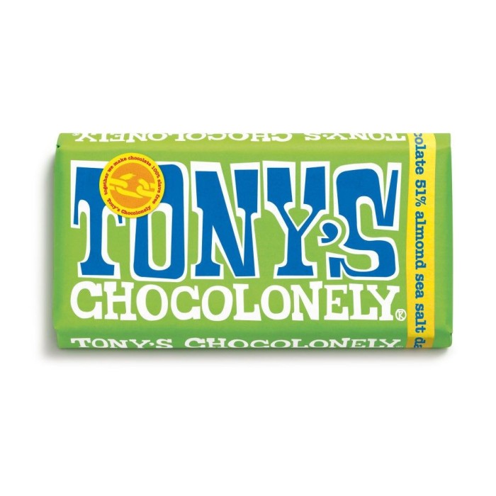 TONY'S | Μαύρη Σοκολάτα Βελγική Αμυγδάλου & Θαλασσινό αλάτι180gr